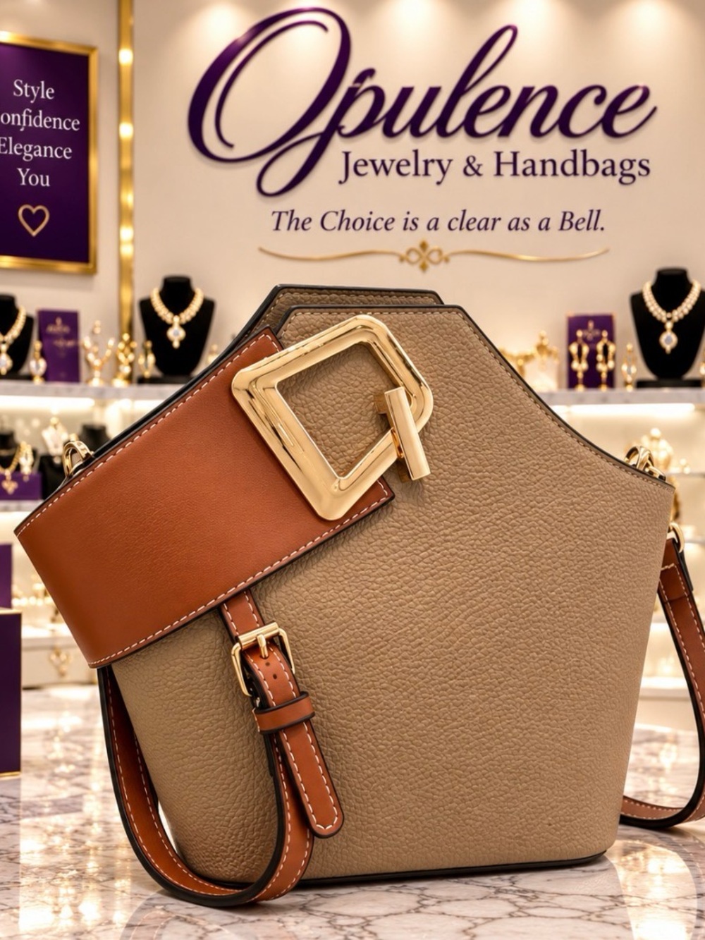 Tan & Brown Shoulder Bag